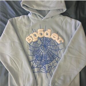 SS23 Sp5der Sky Blue Hoodie Size Medium